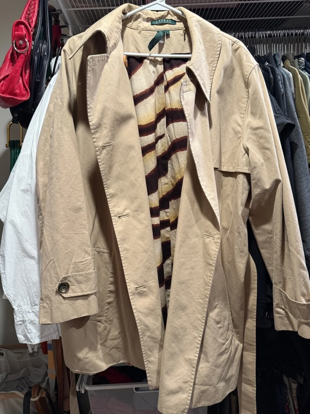 Ralph Lauren Beige Double-Breasted Trench Coat - Picture 2 of 11
